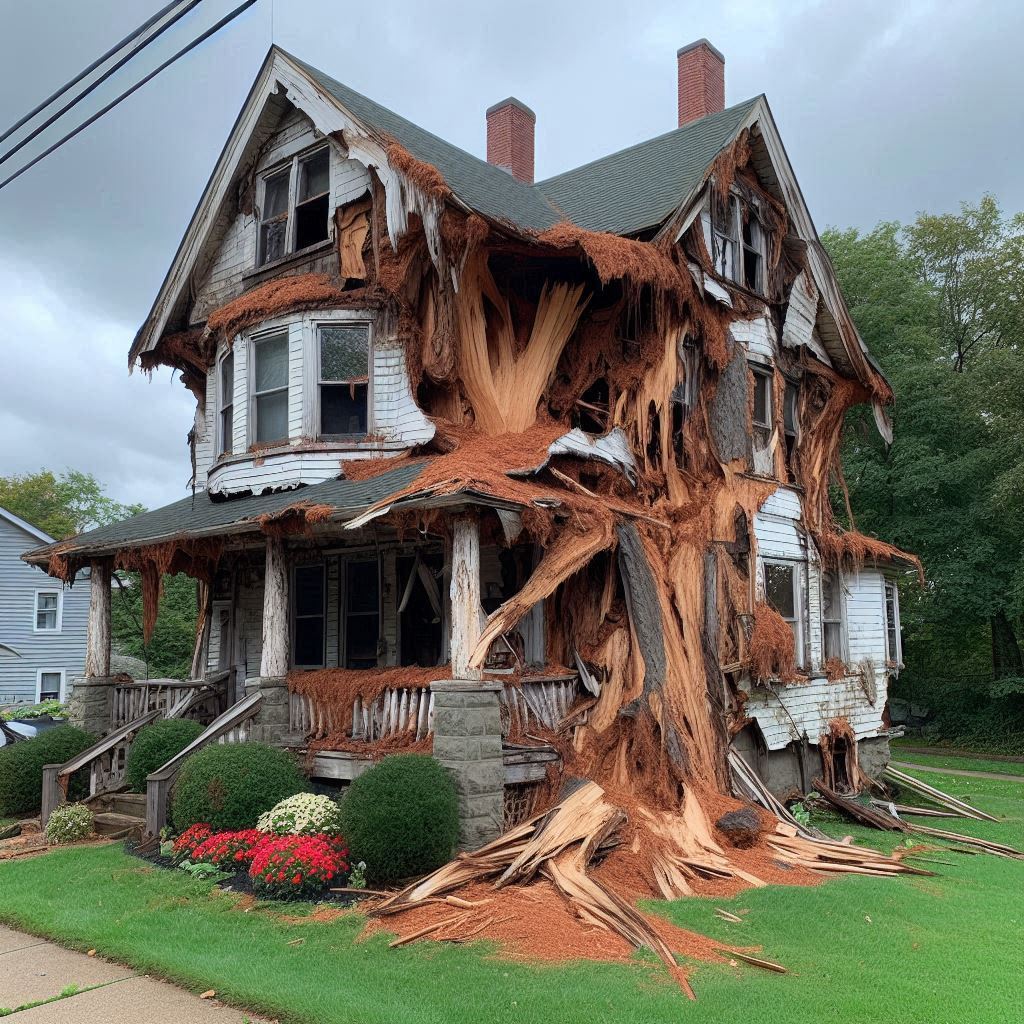 Signs Your Patterson Home Needs a Tree Inspection Blog Article - Tree with visible damage, including broken branches and signs of disease near an Patterson home